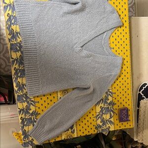 Abercrombie & Fitch Heather Blue V-Neck Sweater